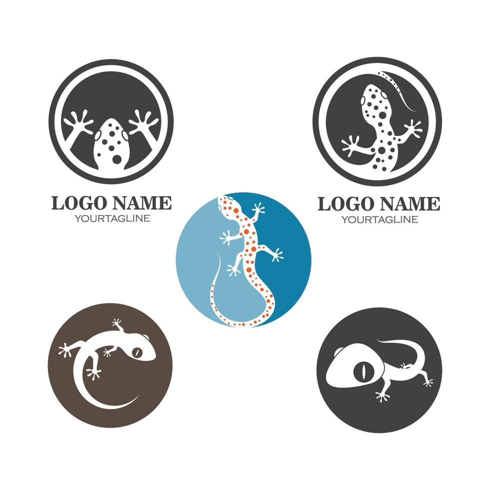 Ilustración de icono de vector de logotipo de gecko