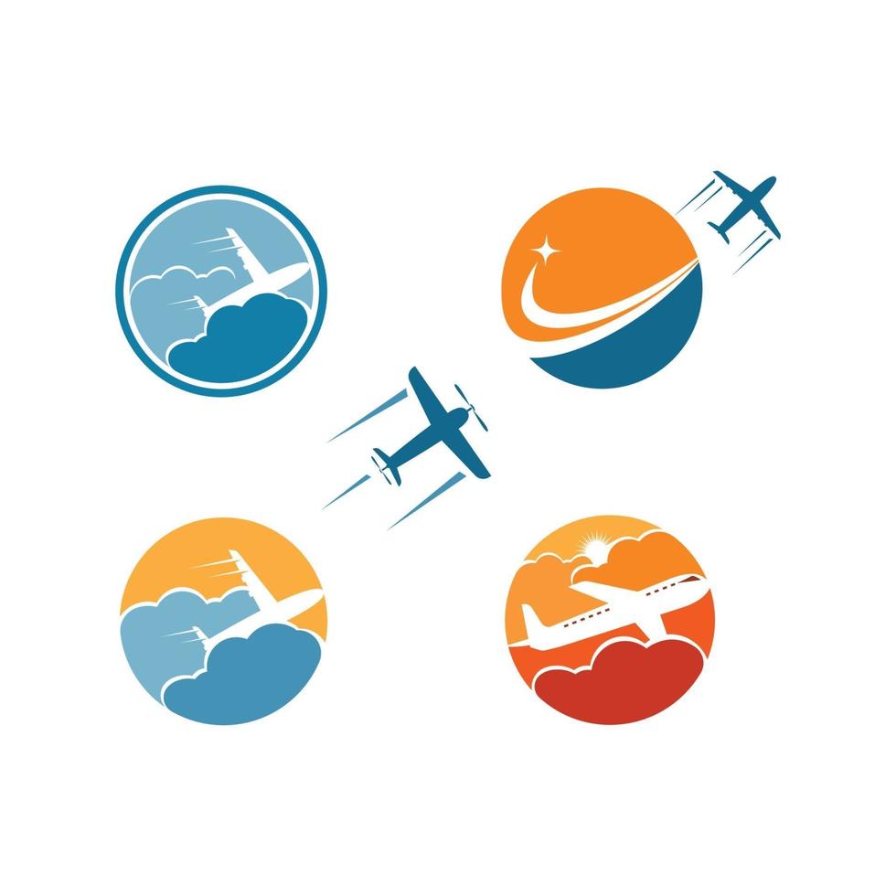 plane logo vector icon illustration design