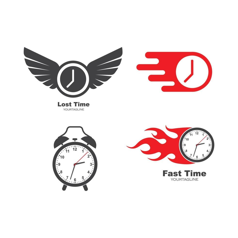 reloj, tiempo, logotipo, icono, ilustración, diseño, vector