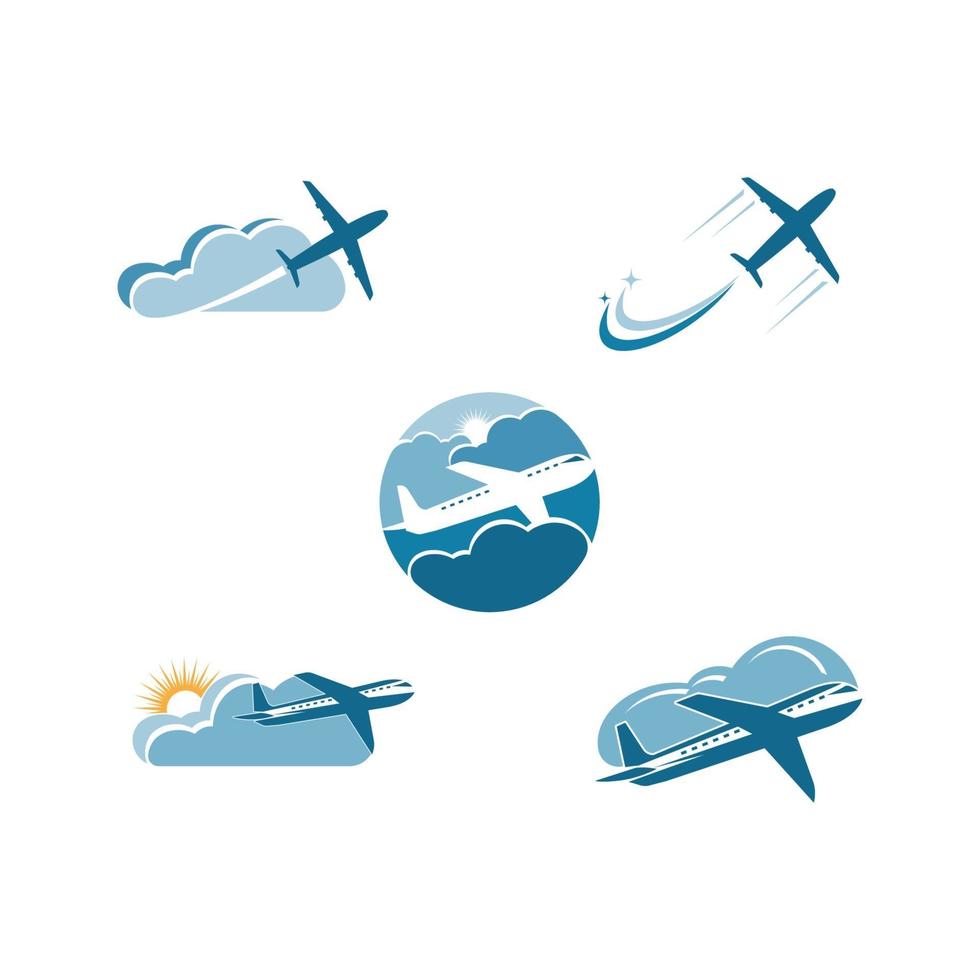 plane logo vector icon illustration design