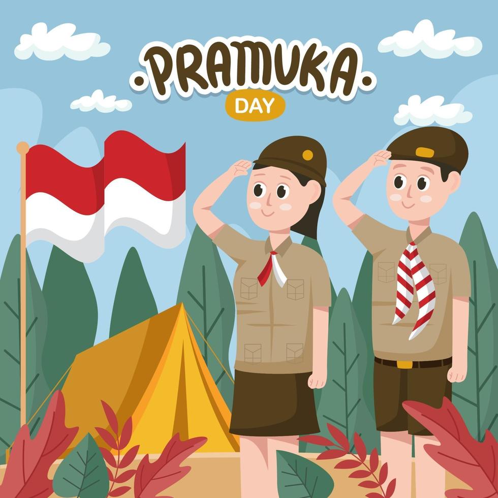 Happy Pramuka Day Concept vector