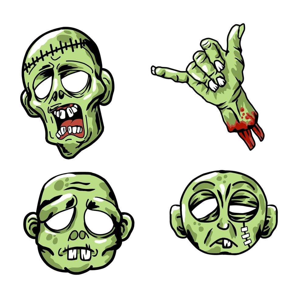 Ilustración de vector de dibujos animados zombie