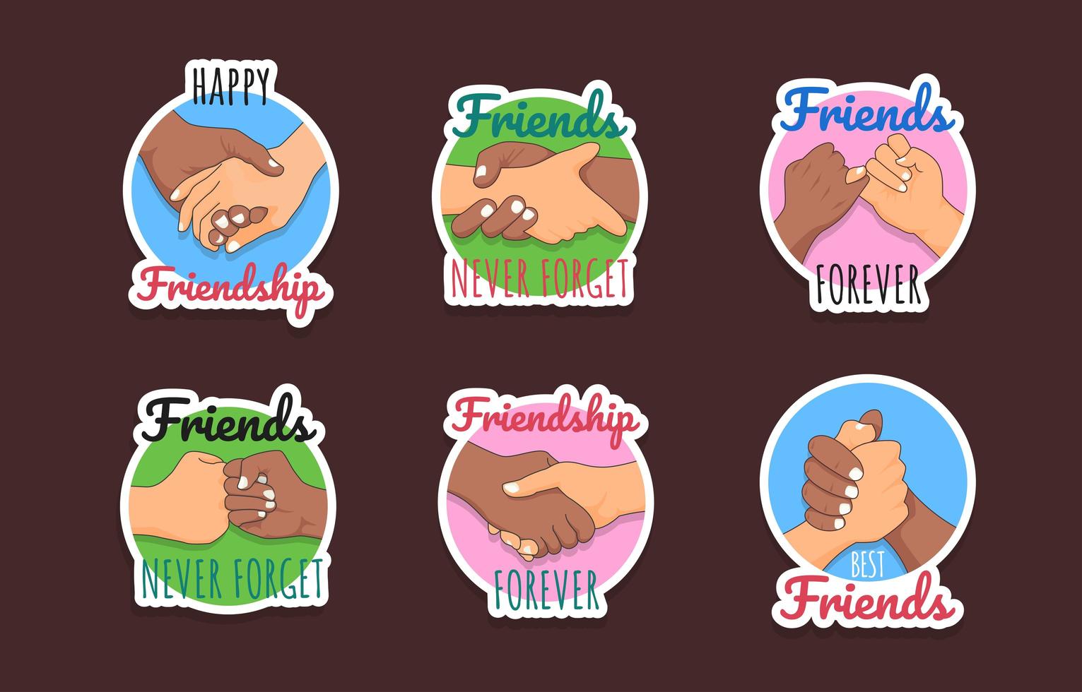 Friendship Appreciation Day Sticker Pack vector