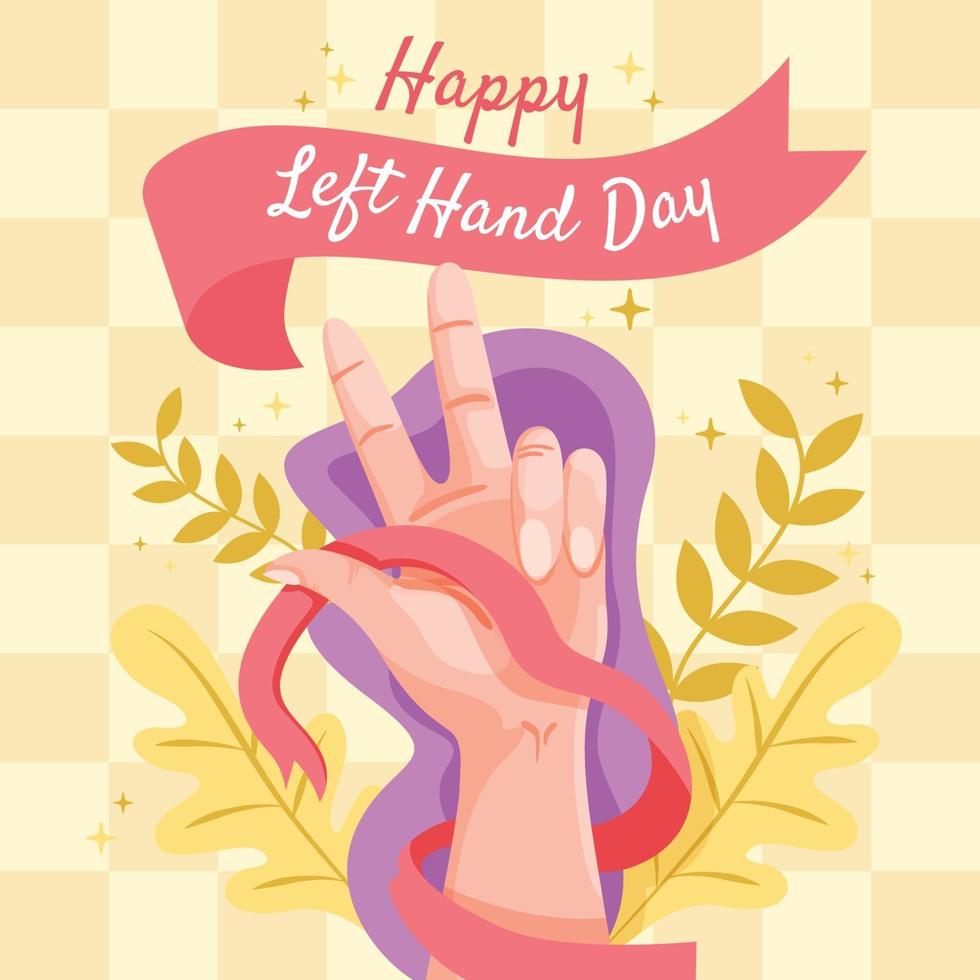 Cute Flat Happy Left Hand Day vector