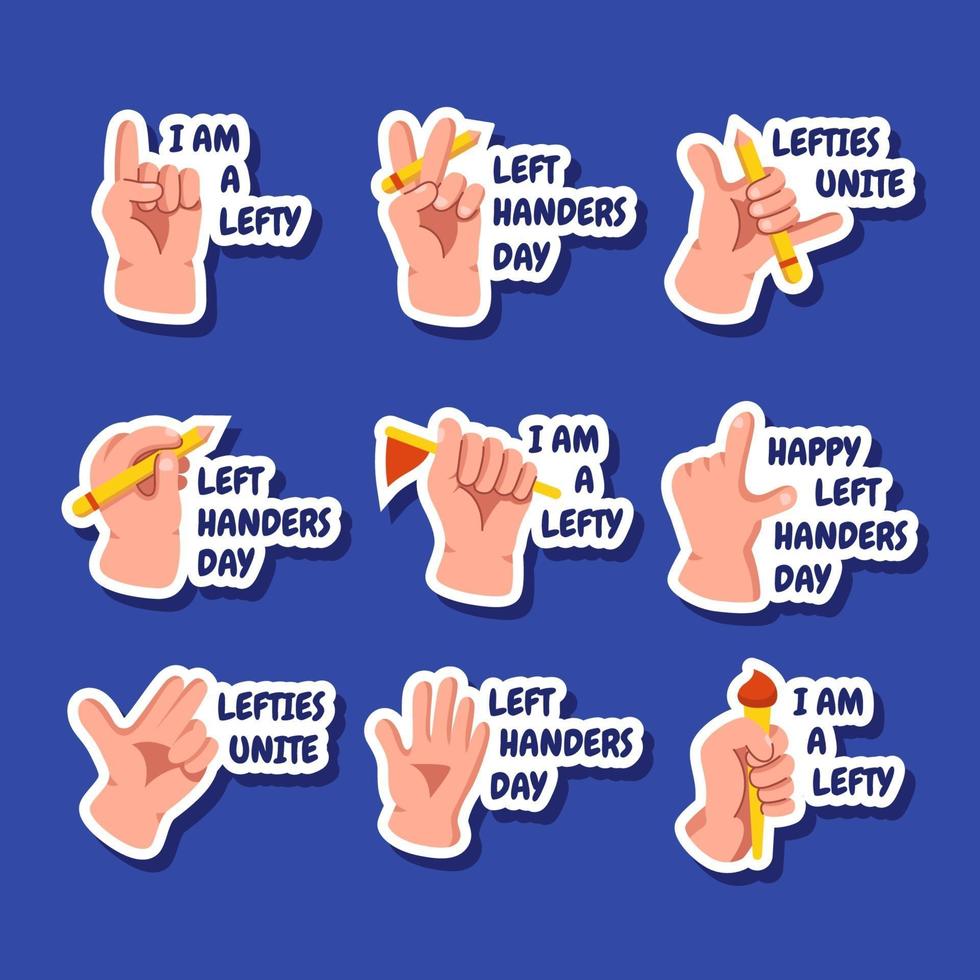 Left Handers Sticker Collection vector