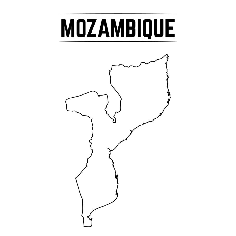 esquema simple mapa de mozambique vector