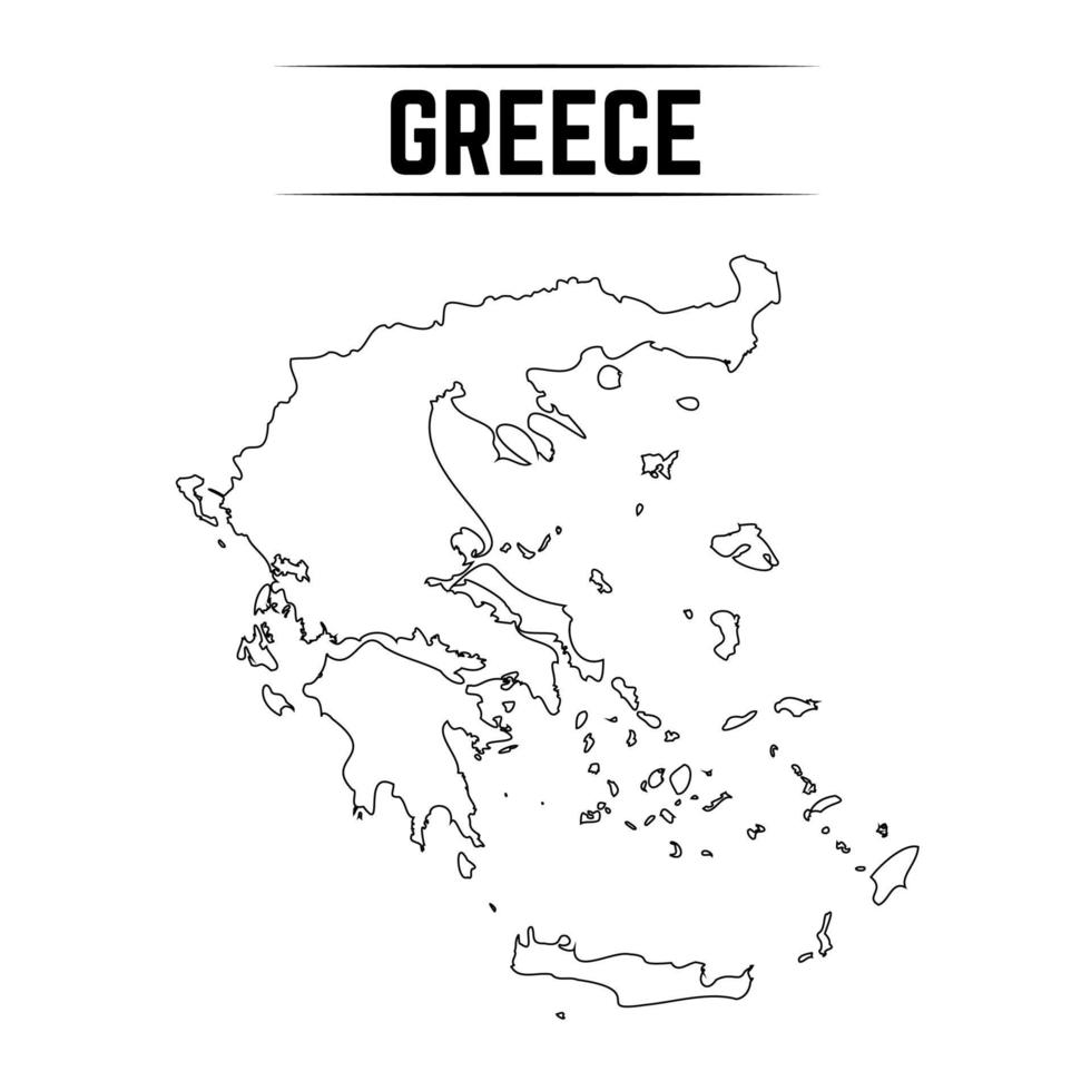 esquema simple mapa de grecia vector
