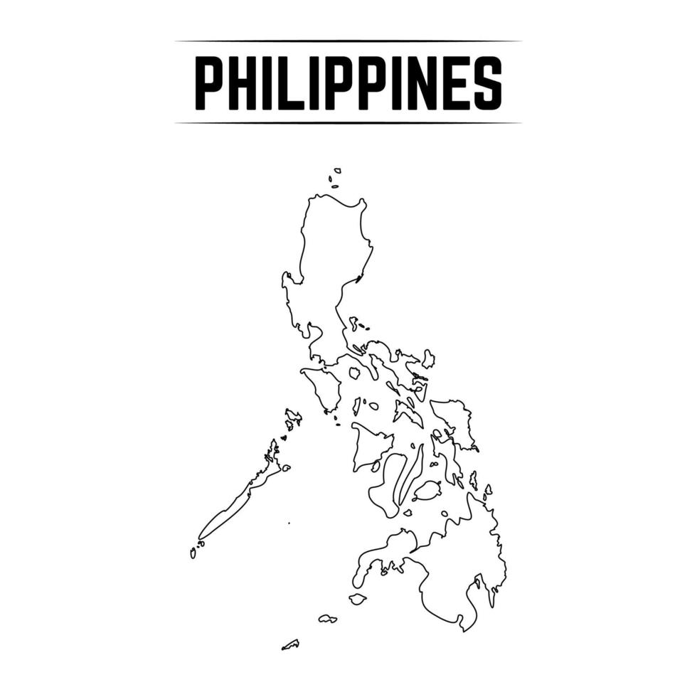 Outline Simple Map of Philippines vector