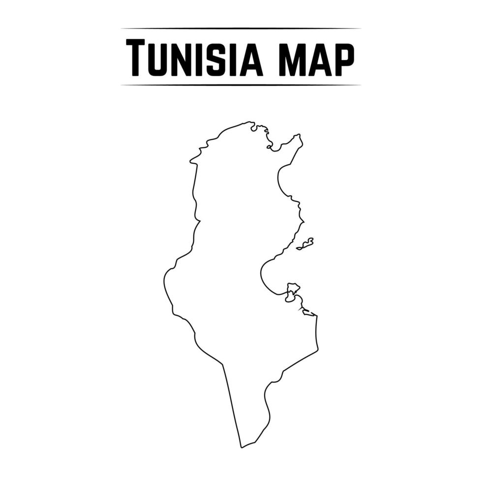 Outline Simple Map of Tunisia vector