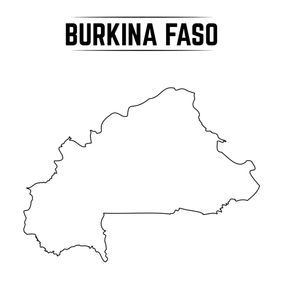 Outline Simple Map of Burkina Faso vector