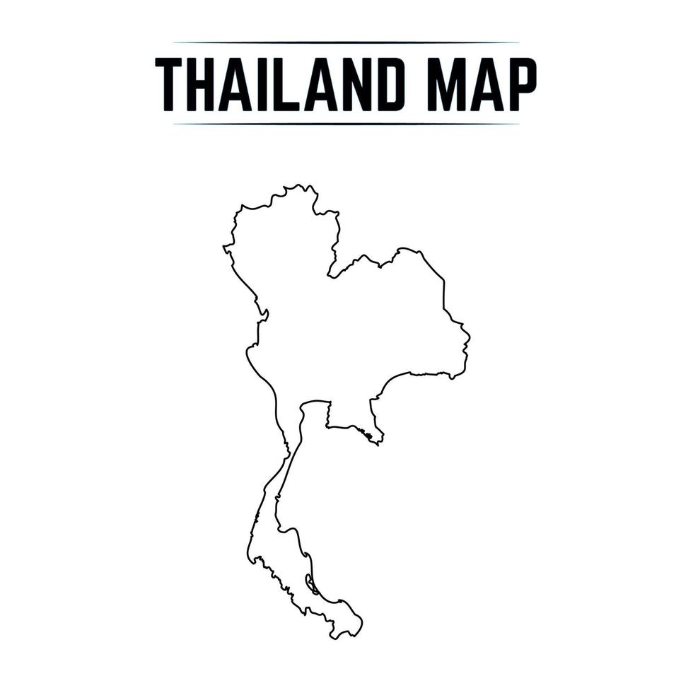 Outline Simple Map of Thailand vector