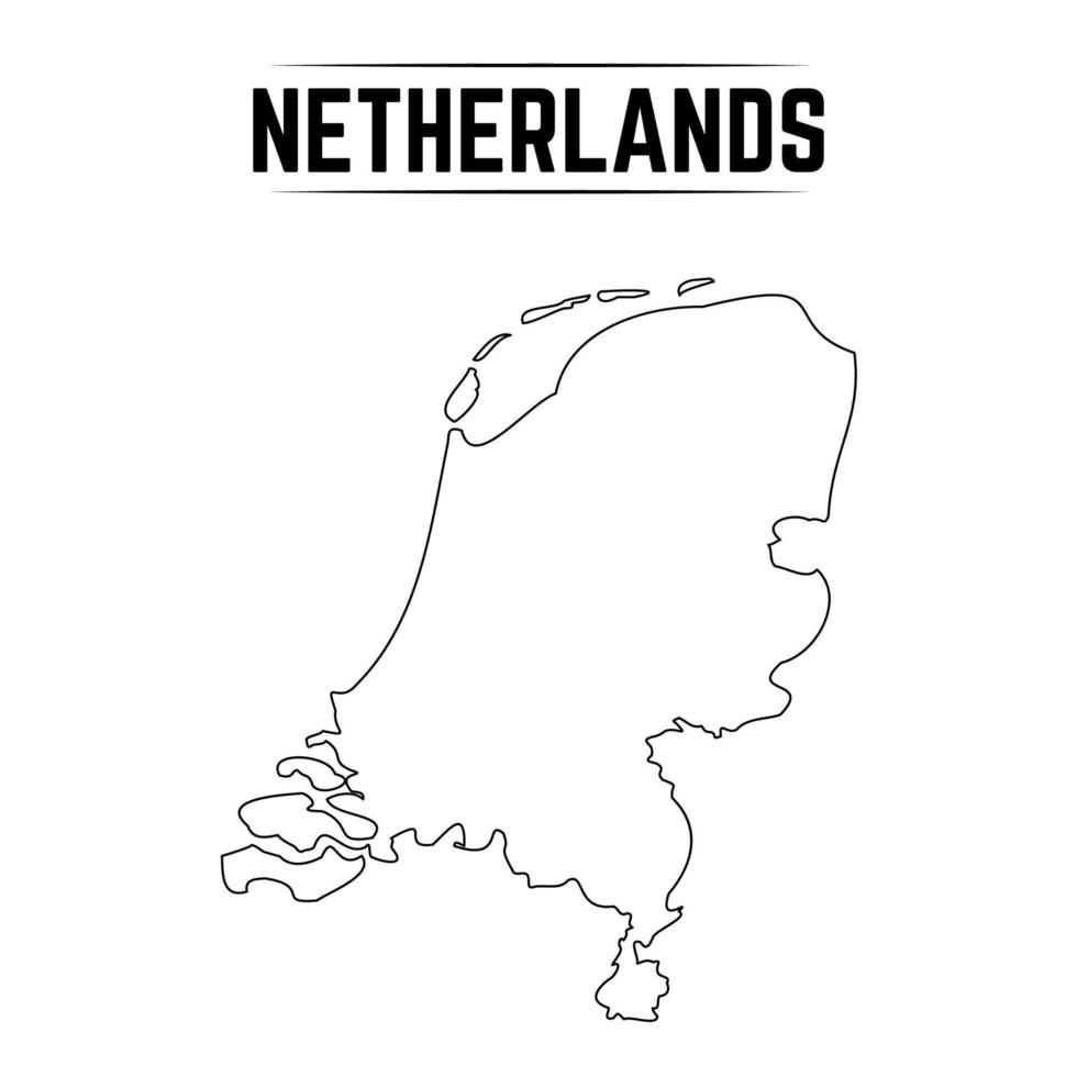 Outline Simple Map of Netherlands vector