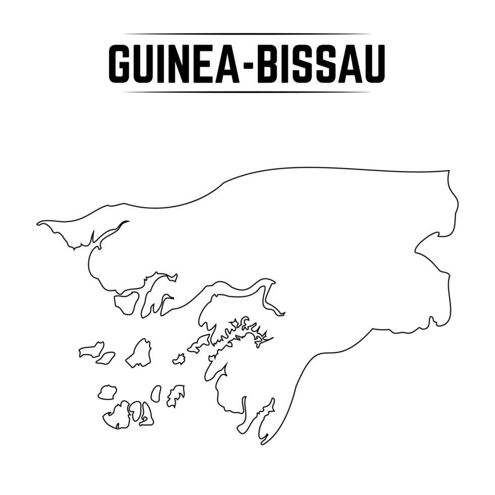 esquema simple mapa de guinea bissau vector