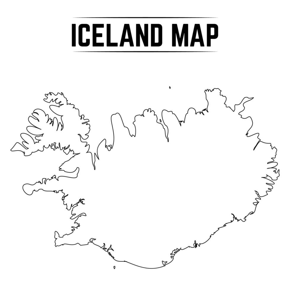 esquema simple mapa de islandia vector