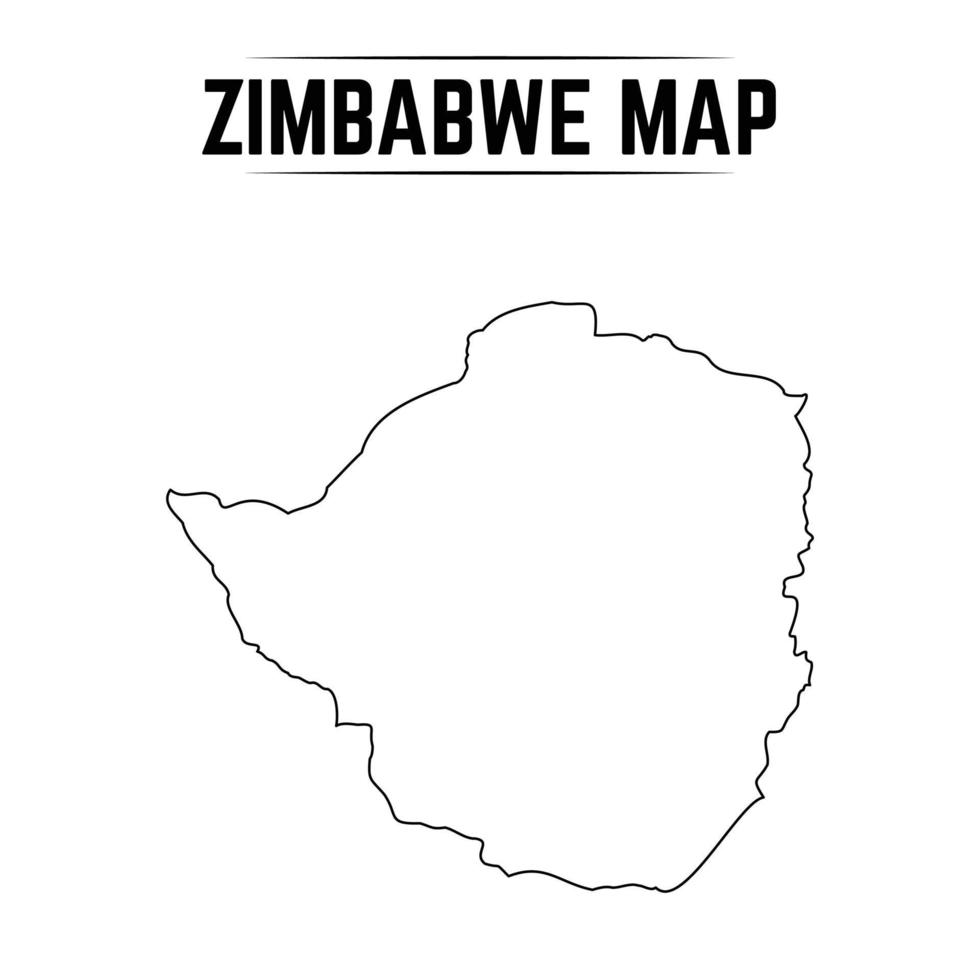 esquema simple mapa de zimbabwe vector