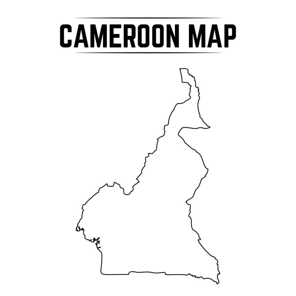 esquema simple mapa de camerún vector