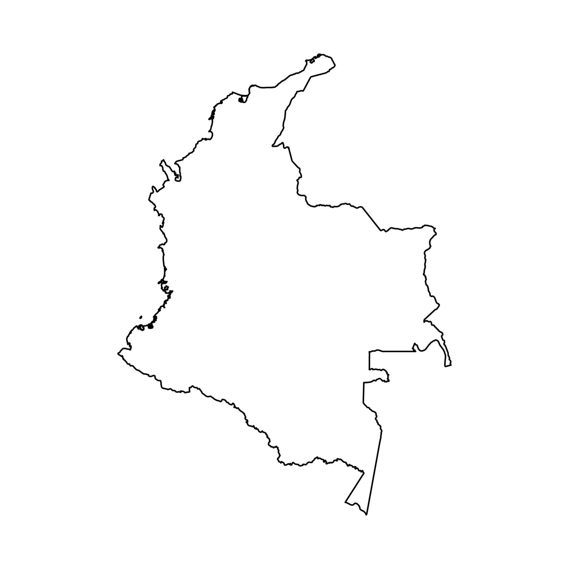 Outline Simple Map Of Colombia 3087773 Vector Art At Vecteezy