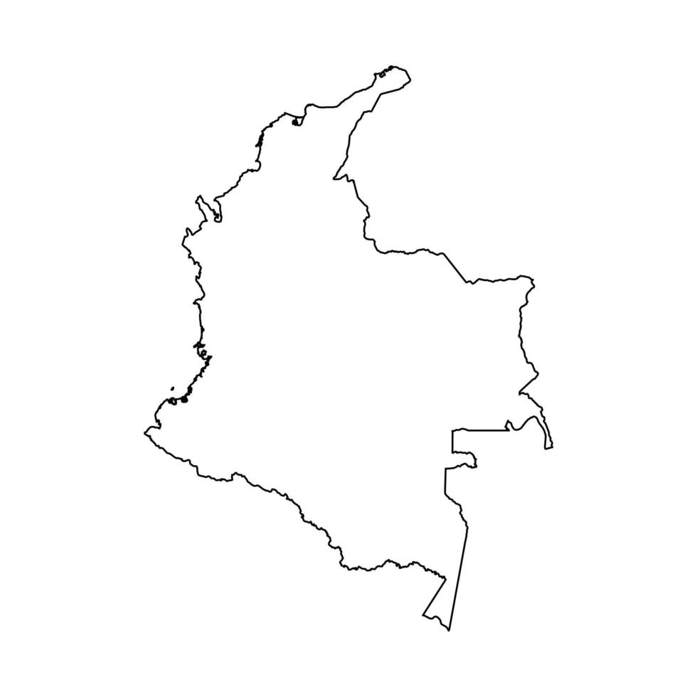 esquema simple mapa de colombia vector
