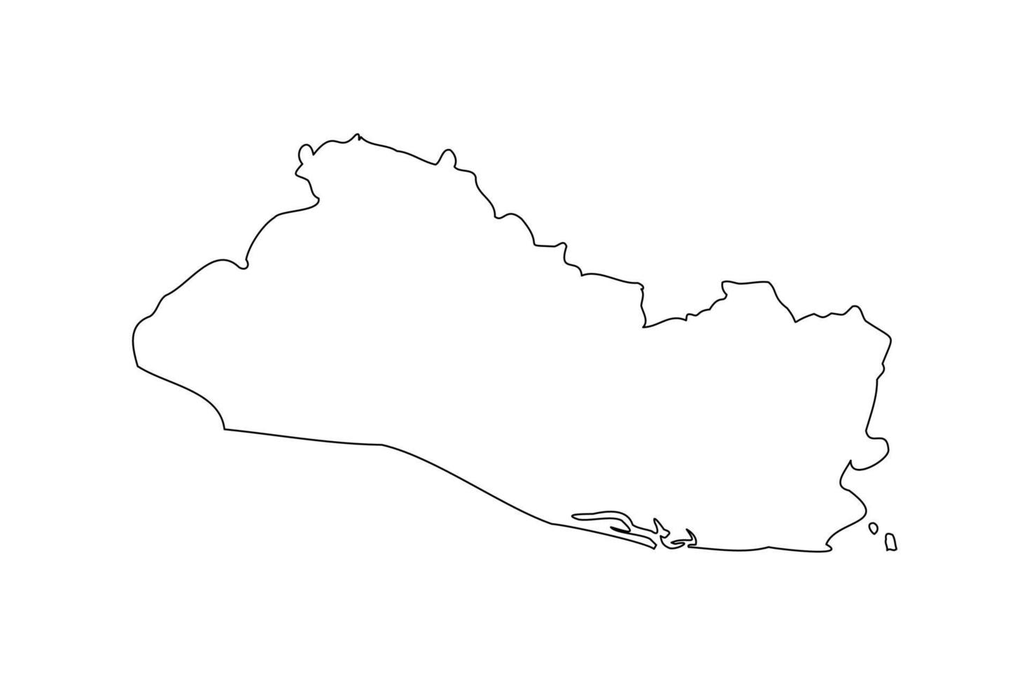 Outline Simple Map of El Salvador vector