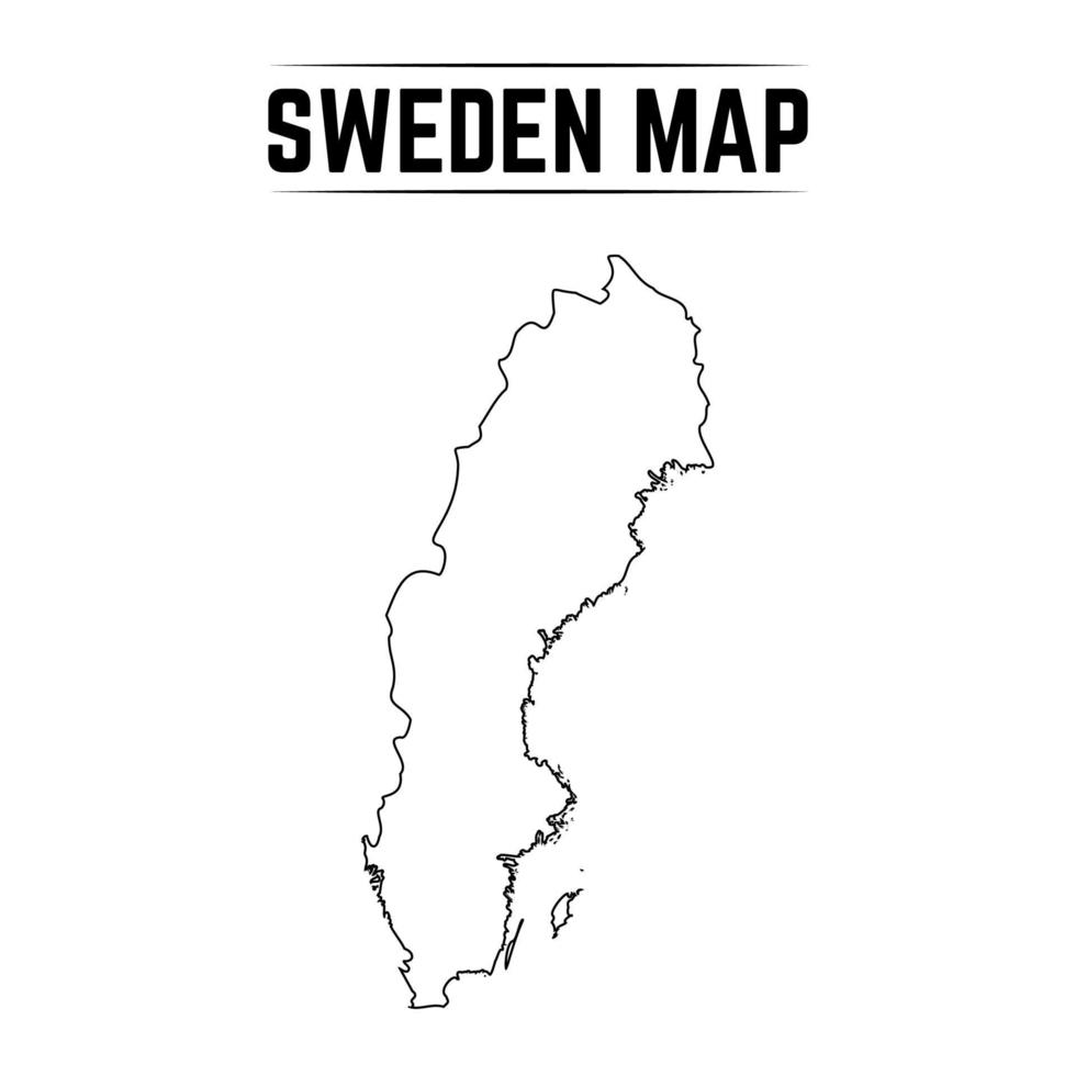 Outline Simple Map of Sweden vector