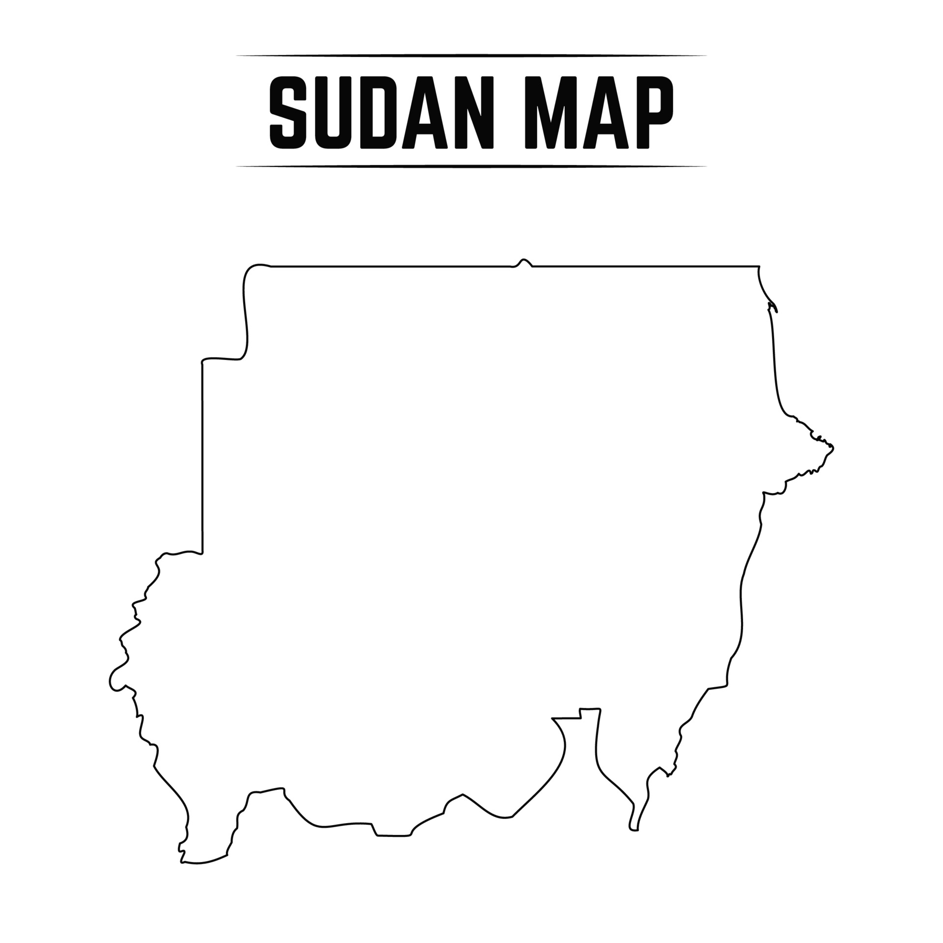 Outline Simple Map of Sudan 3087780 Vector Art at Vecteezy
