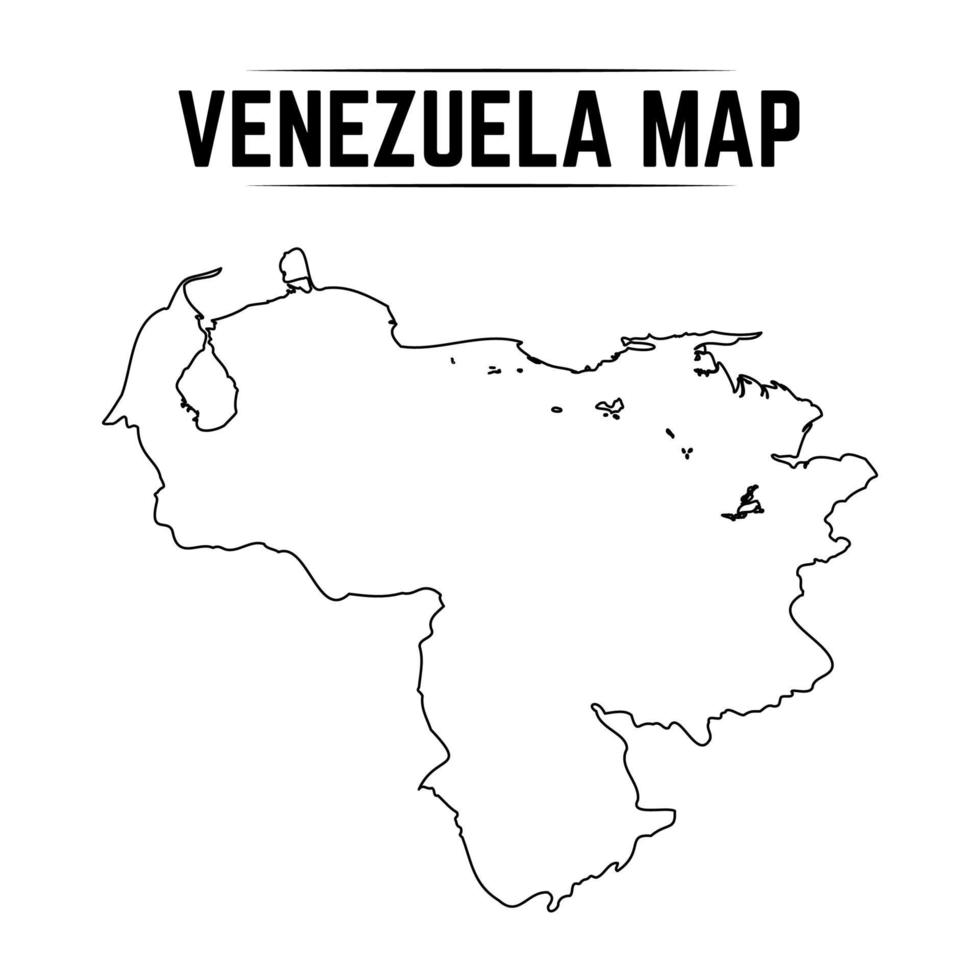 Outline Simple Map of Venezuela vector