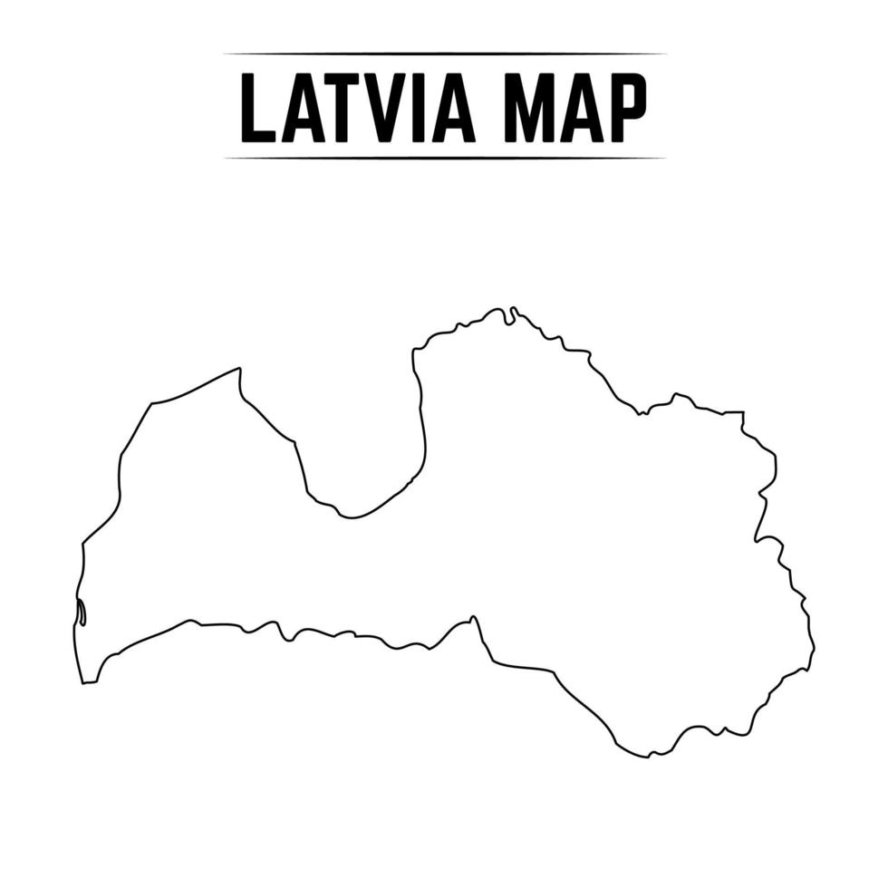 Outline Simple Map of Latvia vector