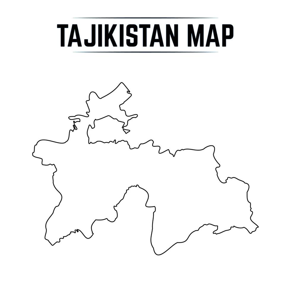 Outline Simple Map of Tajikistan vector