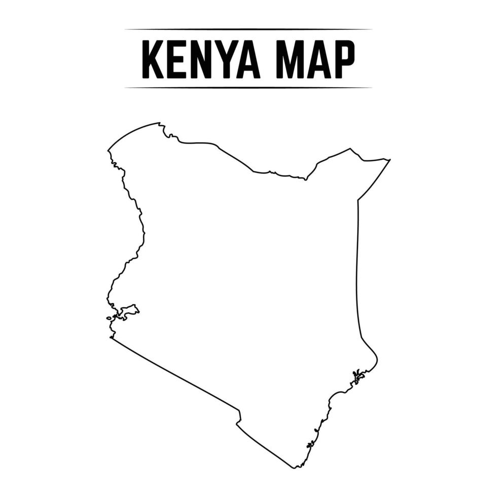 Outline Simple Map of Kenya vector