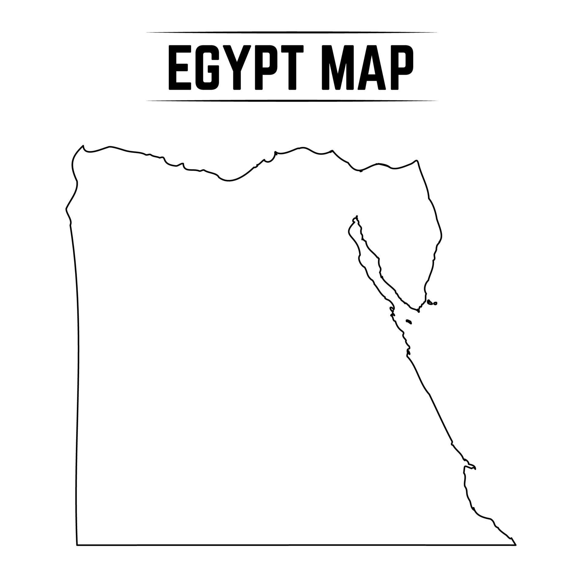 Outline Simple Map of Egypt 3087793 Vector Art at Vecteezy