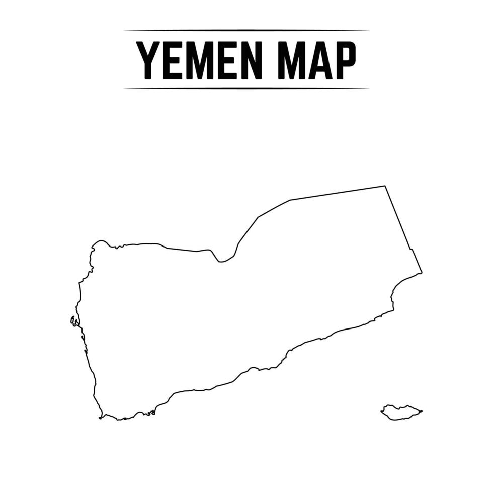 Outline Simple Map of Yemen vector