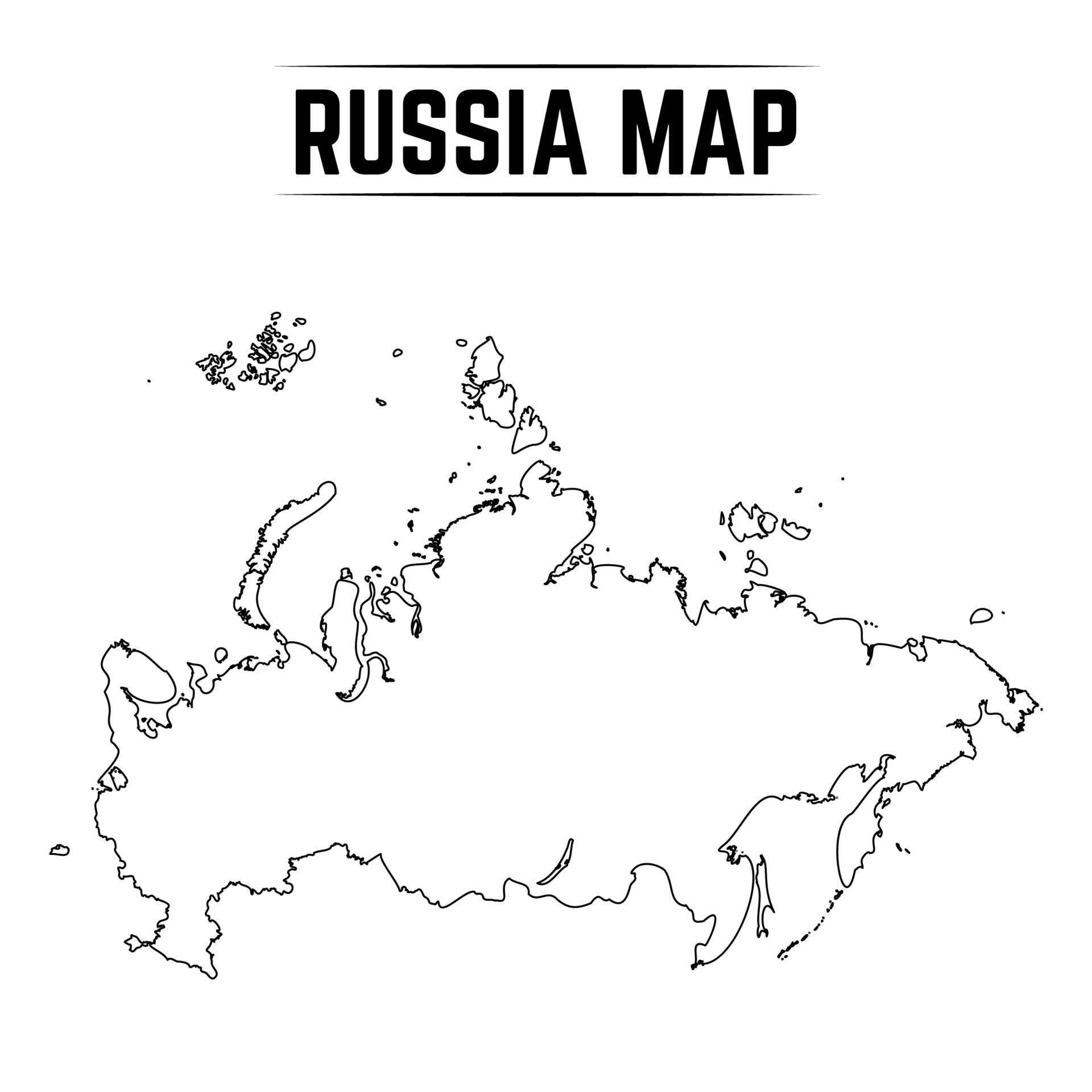 Outline Simple Map of Russia 3087797 Vector Art at Vecteezy