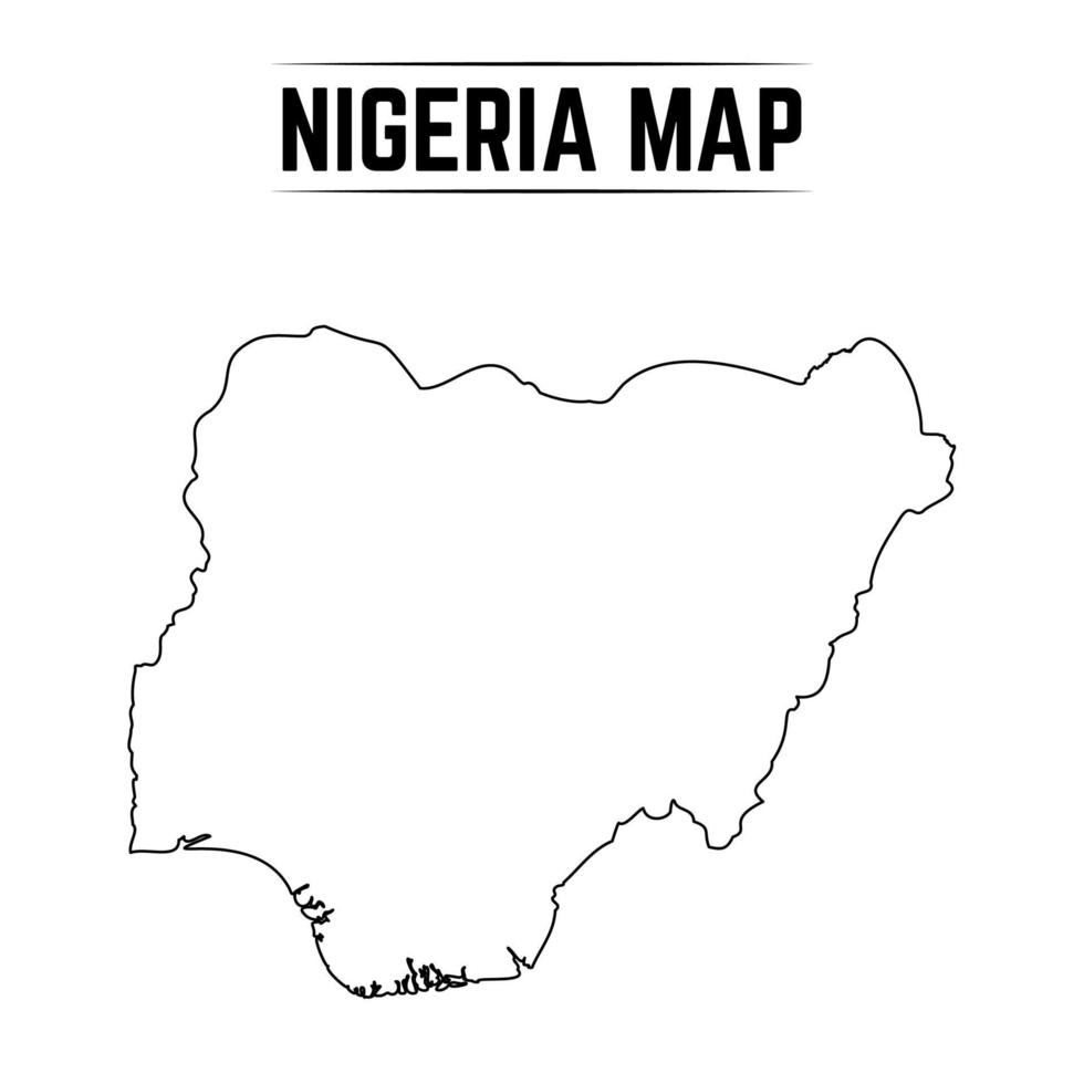 esquema simple mapa de nigeria vector