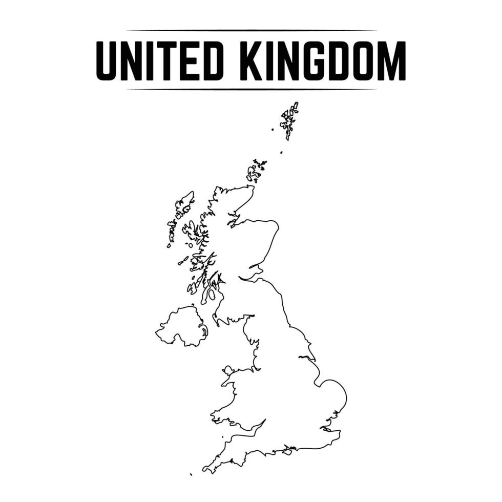 Outline Simple Map of United Kingdom vector