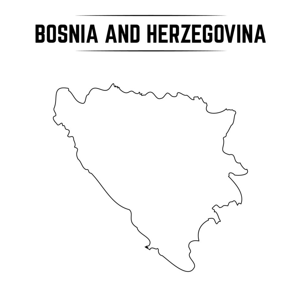 Outline Simple Map of Bosnia and Herzegovina vector