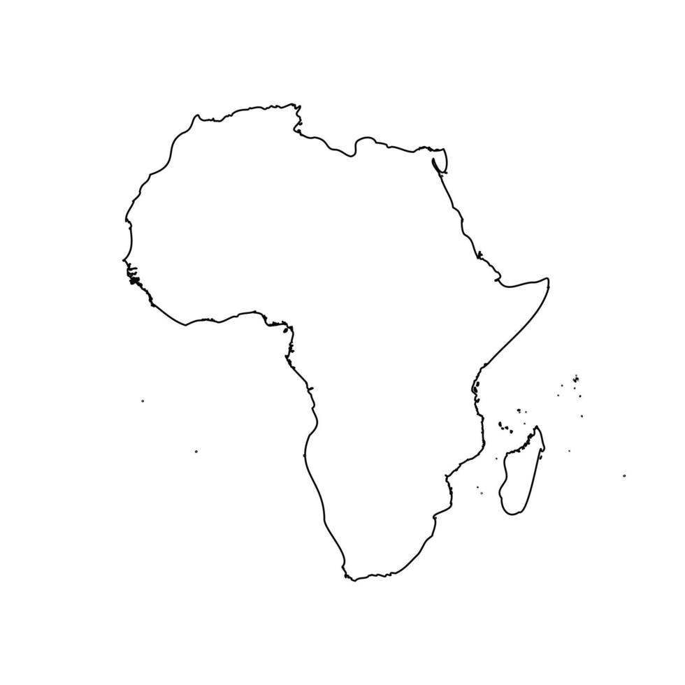 Outline Simple Map of Africa vector