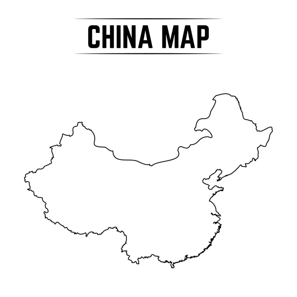 esquema simple mapa de china vector