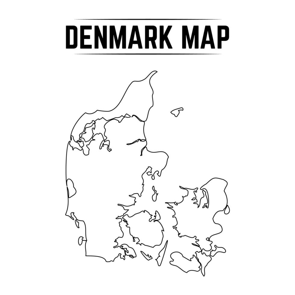 Outline Simple Map of Denmark vector