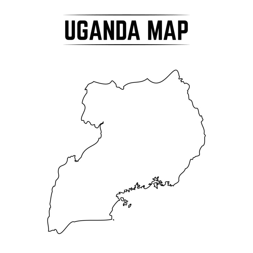 Outline Simple Map of Uganda vector