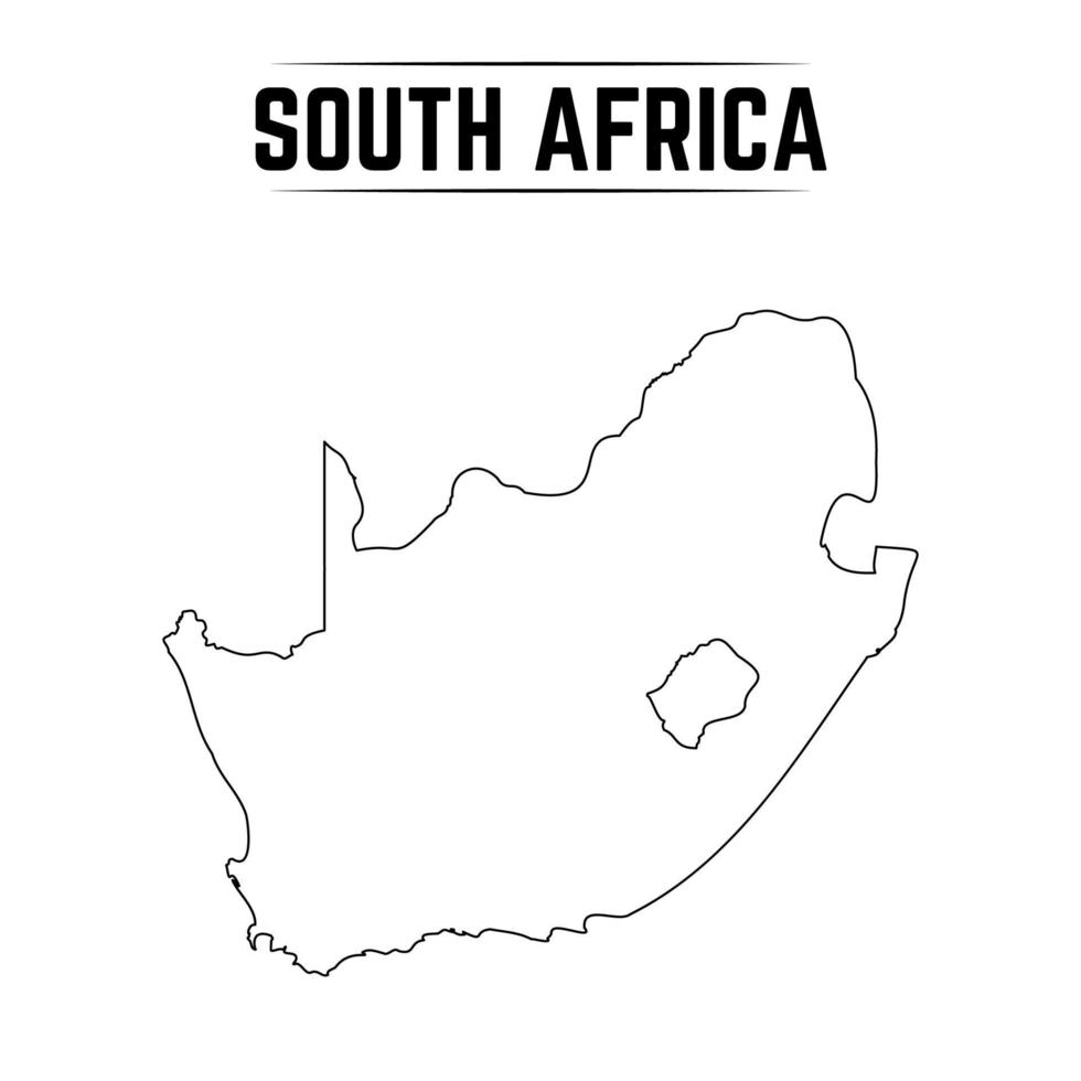 Outline Simple Map of South Africa vector