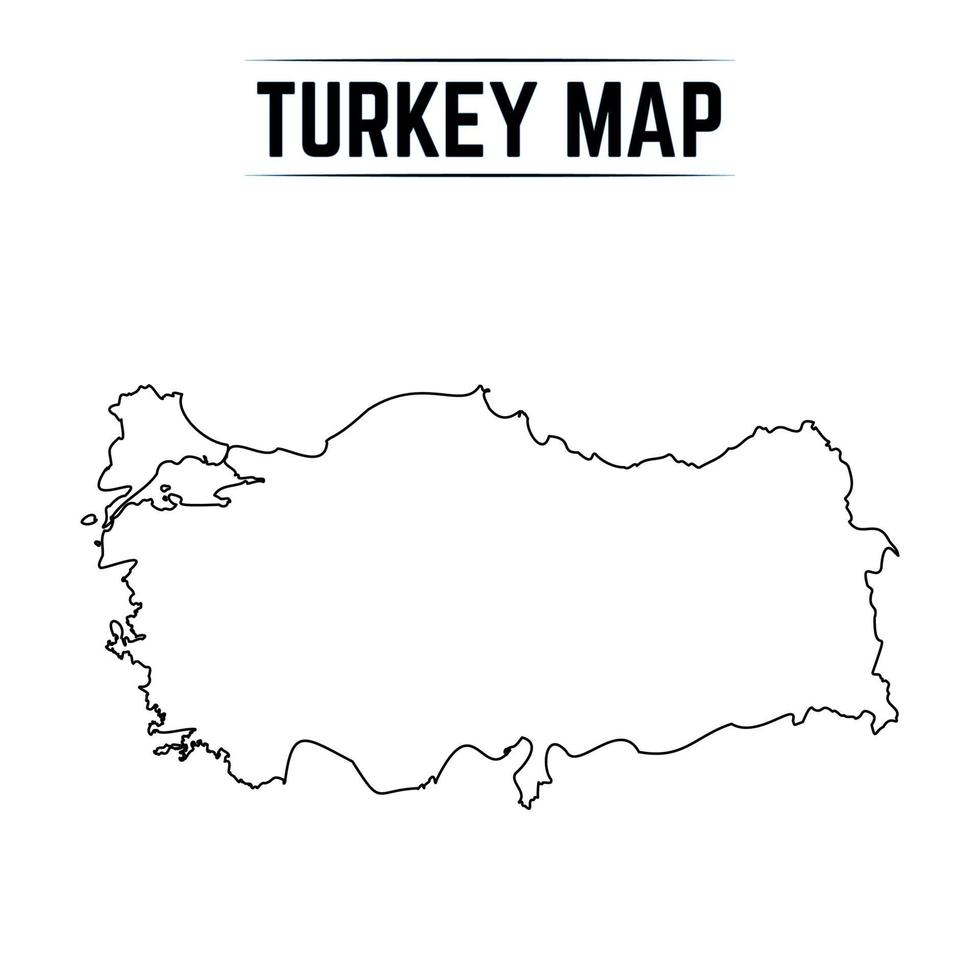 Outline Simple Map of Turkey vector