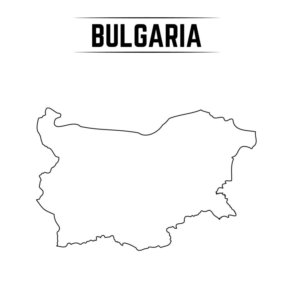 Outline Simple Map of Bulgaria vector