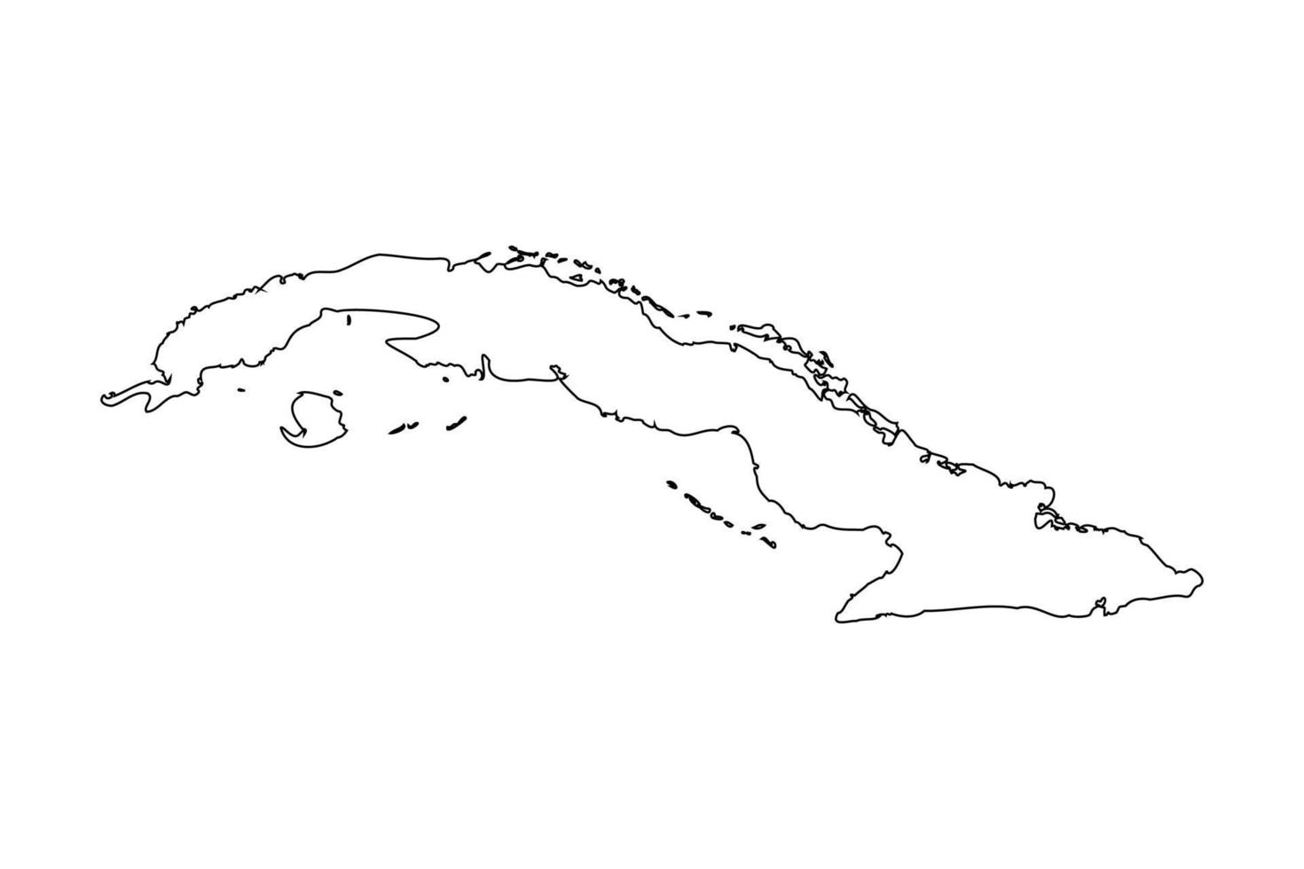 Outline Simple Map of Cuba vector