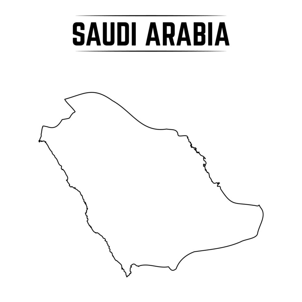 Outline Simple Map of Saudi Arabia vector