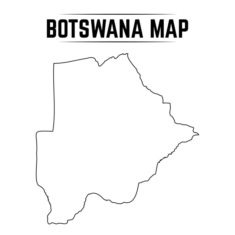 Outline Simple Map of Botswana vector