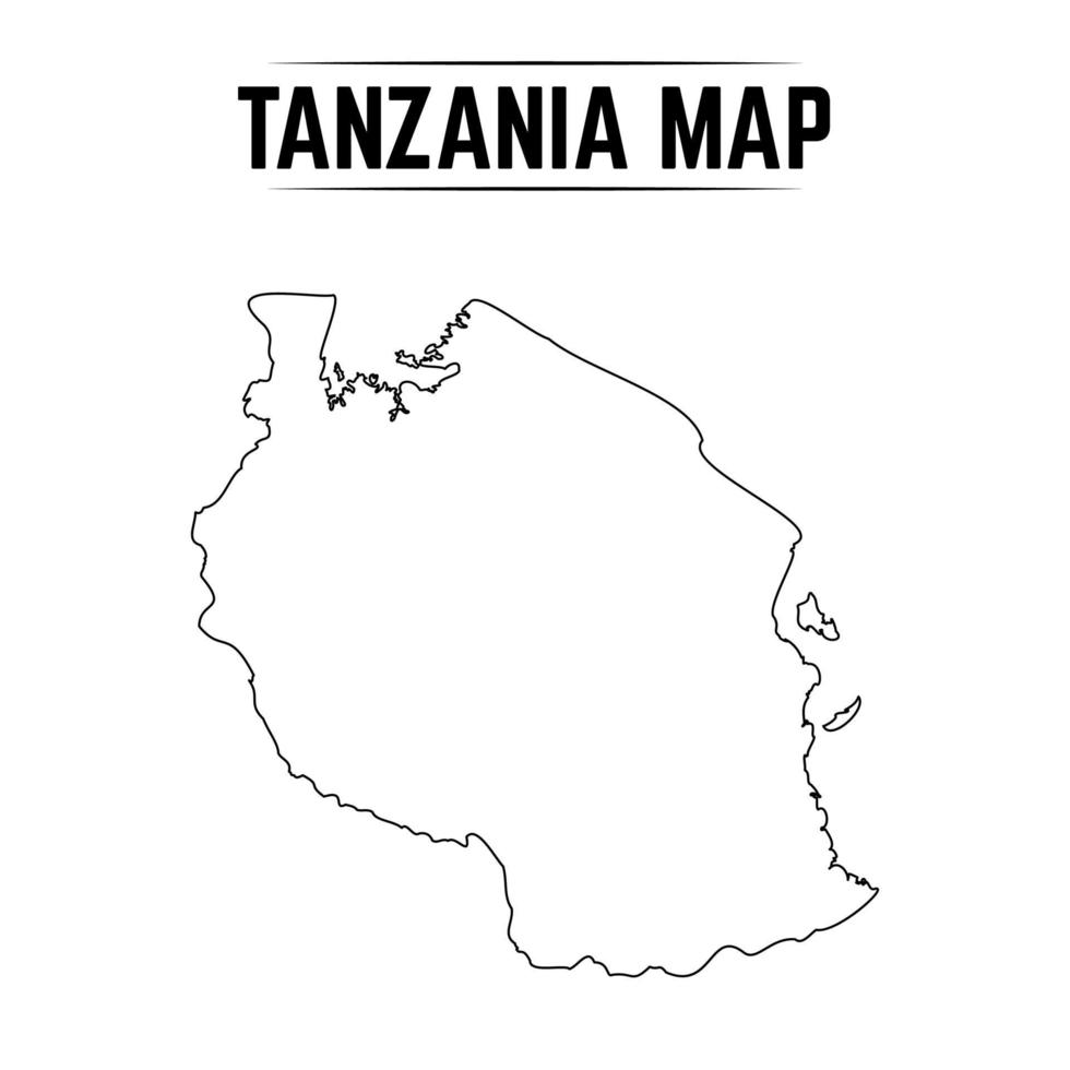 Outline Simple Map of Tanzania vector