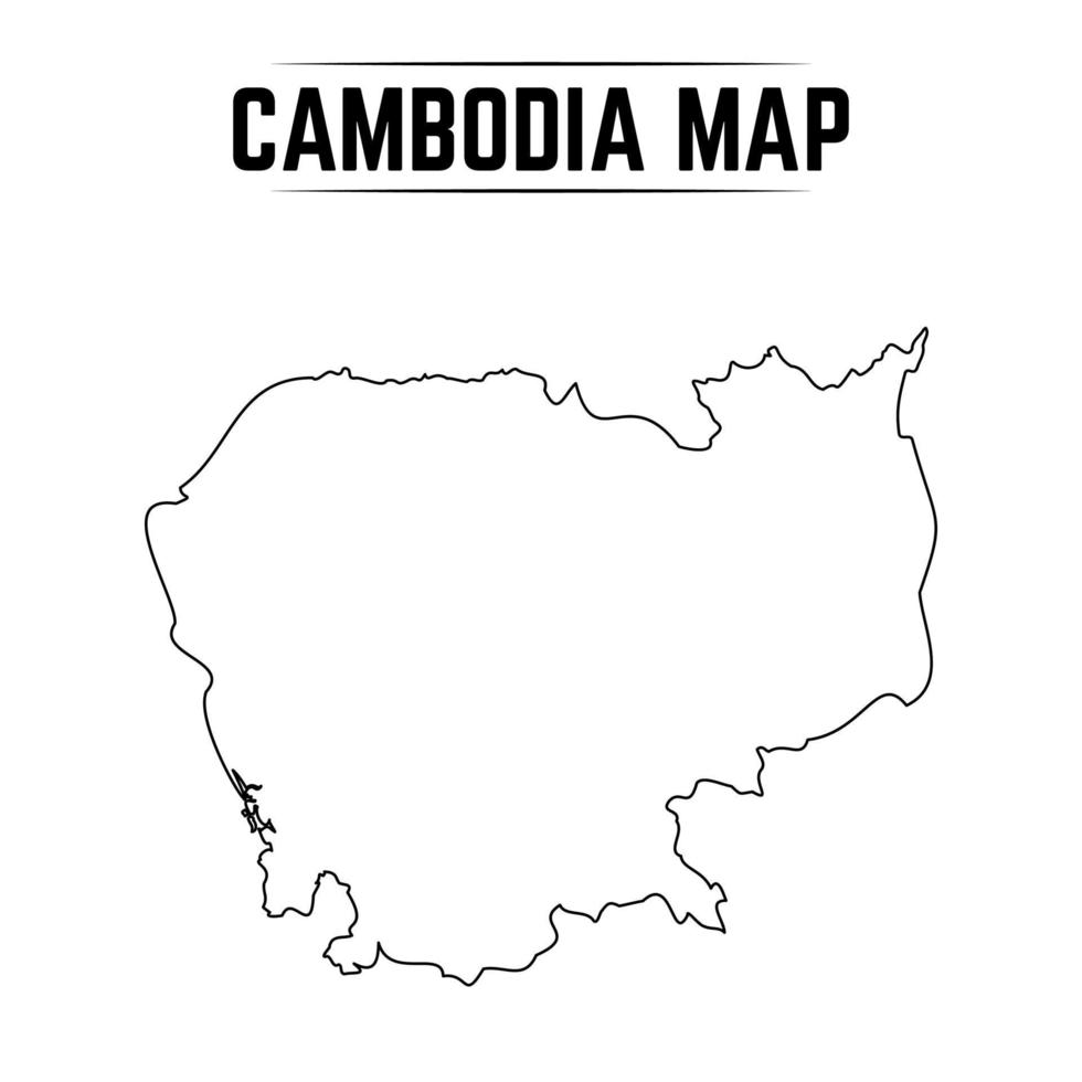 Outline Simple Map of Cambodia vector