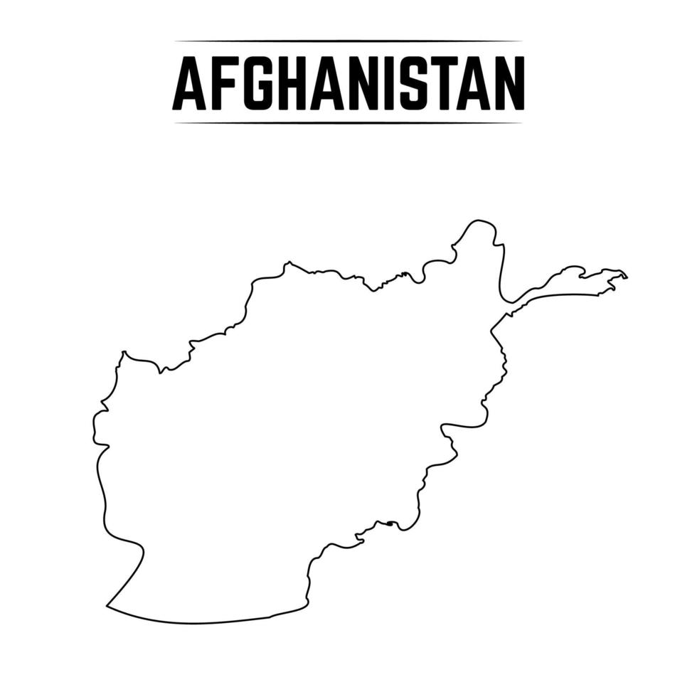 Outline Simple Map of Afghanistan vector