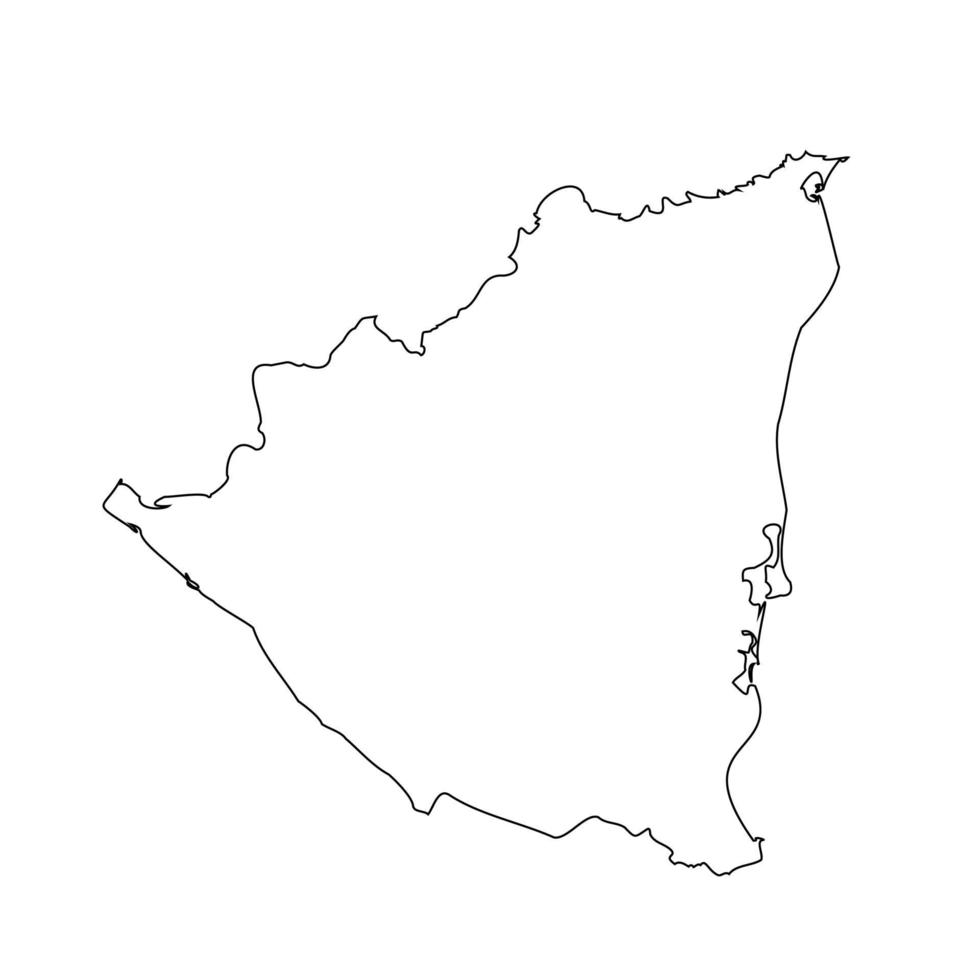 Outline Simple Map of Nicaragua vector