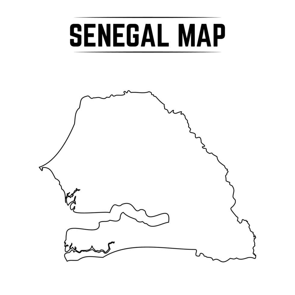 esquema simple mapa de senegal vector